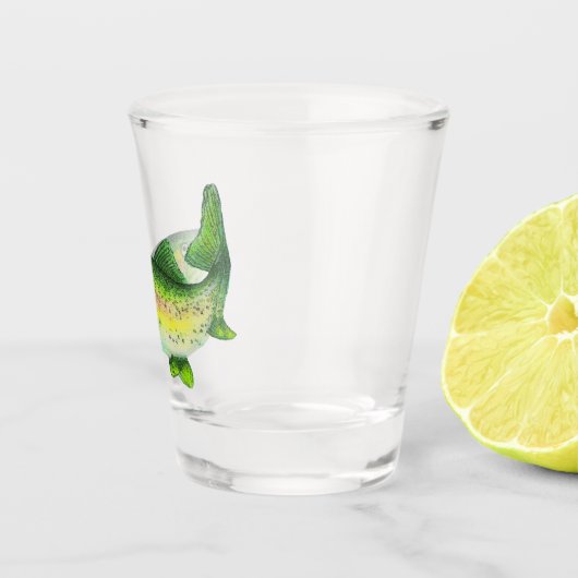Waterverf regenboogforel shot glas (Rechts)