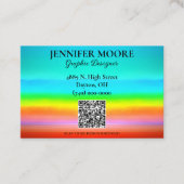 Waterverf regenbooggradiënt met QR-code Visitekaartje (Voorkant)