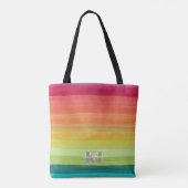 Waterverf regenbooggradiënt | Monogram Tote Bag (Achterkant)