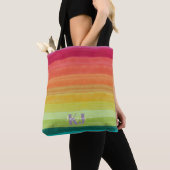 Waterverf regenbooggradiënt | Monogram Tote Bag (Dichtbij)