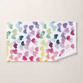 Waterverf regenboogharten bad handdoek (Handdoek)