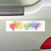 Waterverf regenboogharten bumpersticker (Op auto)