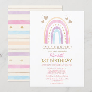 Waterverf regenboogharten gestreept op zaterdag kaart