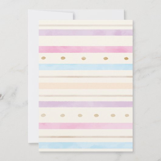 Waterverf regenboogharten gestreepte verjaardagsui kaart (Achterkant)