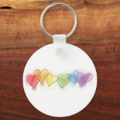 Waterverf regenboogharten sleutelhanger (Voorkant)