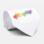 Waterverf regenboogharten stropdas (Opgerold)