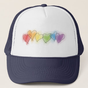 Waterverf regenboogharten trucker pet