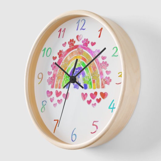 Waterverf regenbooghond schildert afdrukken en har (Hoek)