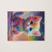Waterverf regenboogkat legpuzzel (Horizontaal)