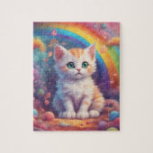 Waterverf regenboogkat legpuzzel (Verticaal)