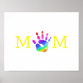 Waterverf regenboogkinderen Handen MOM kleurrijk Poster (Voorkant)