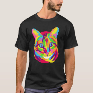 Waterverf regenboogkleuren eigenaars katten t-shirt