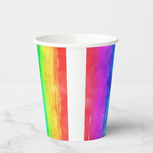 Waterverf regenboogkleuren papieren bekers (Links)