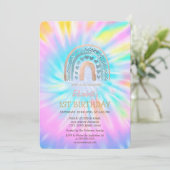 Waterverf regenboogkunst Tie Dye Birthday Kaart (Staand voorkant)