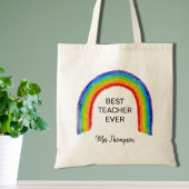 Waterverf regenboogleraar Dank je cadeau Tote Bag