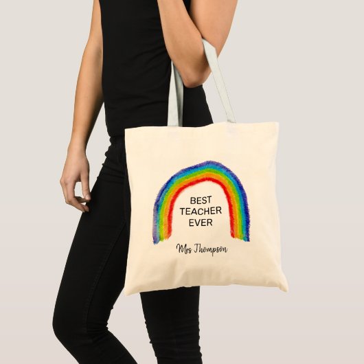 Waterverf regenboogleraar Dank je cadeau Tote Bag (Voorkant (product))