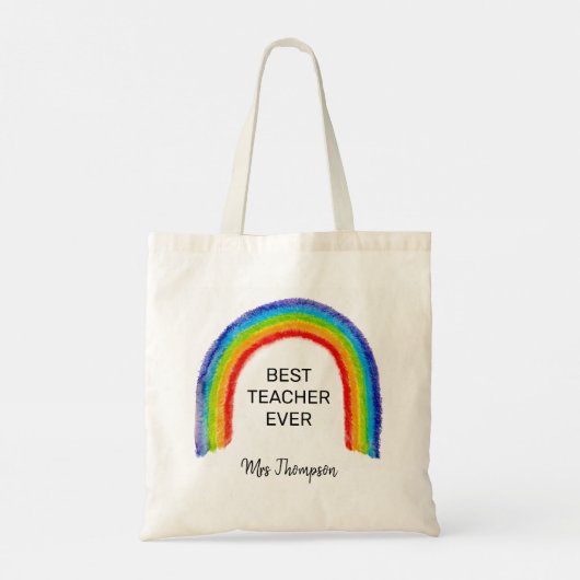 Waterverf regenboogleraar Dank je cadeau Tote Bag (Achterkant)