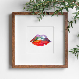 Waterverf regenbooglippen maken make-up poster