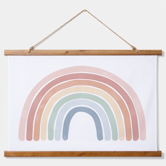 Waterverf regenboogneursery Hanging Tapestry Hangend Wandkleed (Voorkant)