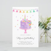 Waterverf Regenboogontrokken unicorn Cake Birthday (Staand voorkant)