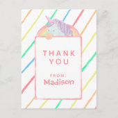 Waterverf regenboogontsteking Birthday | Dank u we Uitnodiging Briefkaart (Voorkant)