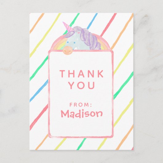 Waterverf regenboogontsteking Birthday | Dank u we Uitnodiging Briefkaart (Voorkant)