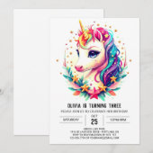 Waterverf regenboogontsteking Birthday Kaart (Voorkant / Achterkant)