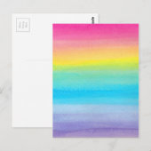 Waterverf regenboogontwerp briefkaart (Voorkant / Achterkant)