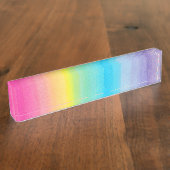 Waterverf regenboogontwerp naambordje (Zijkant)