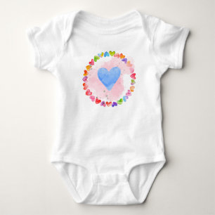 Waterverf regenboogpak romper
