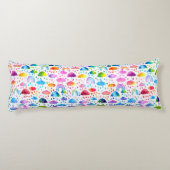 Waterverf Regenboogparaplu regenachtige dagmeisjes Lichaamskussen (Achterkant)