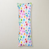 Waterverf Regenboogparaplu regenachtige dagmeisjes Lichaamskussen (Achterkant (Verticaal))