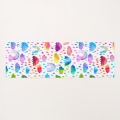 Waterverf Regenboogparaplu regenachtige dagmeisjes Yogamat (Achterkant (horizontaal))