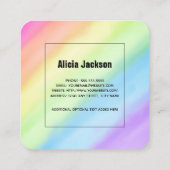 Waterverf regenboogpastel vierkante visitekaartje (Achterkant)