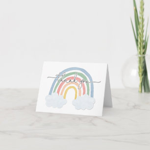 Waterverf regenboogpastelkleurig bedankkaart