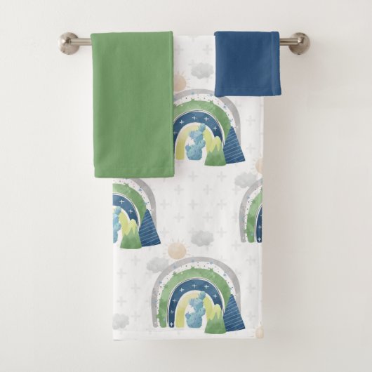 Waterverf Regenboogpatroon Bad Handdoek (Insitu)