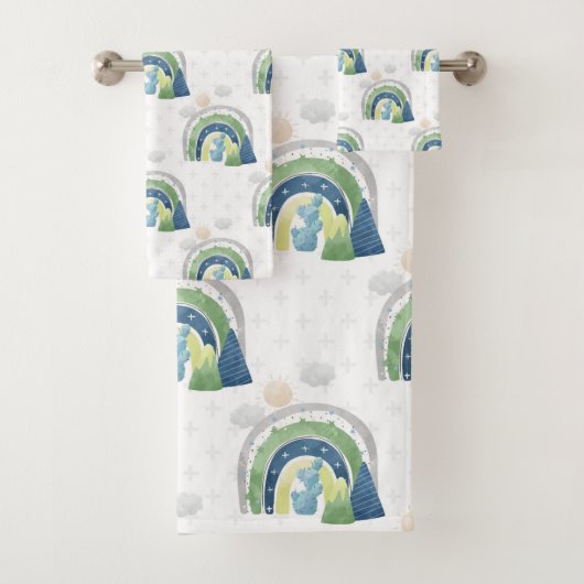 Waterverf Regenboogpatroon Bad Handdoek (Insitu)