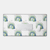 Waterverf Regenboogpatroon Bureaumat (Keyboard & Muis)
