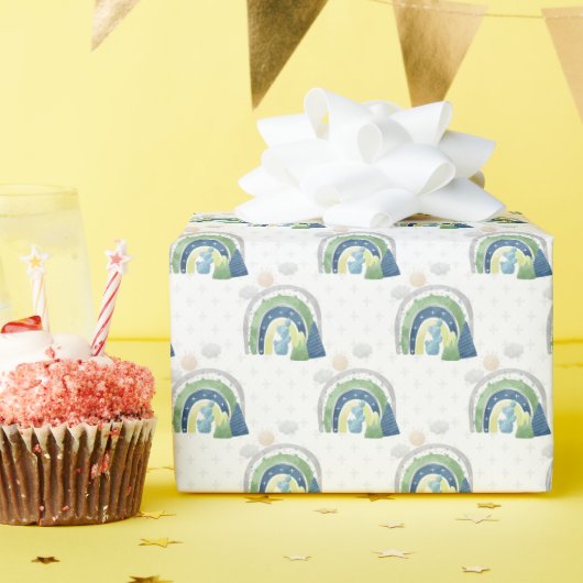 Waterverf Regenboogpatroon Cadeaupapier (Verjaardagsfeest)