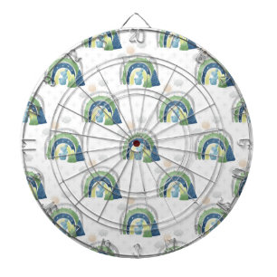 Waterverf Regenboogpatroon Dartbord