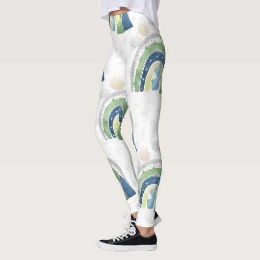Waterverf Regenboogpatroon Leggings (Links)
