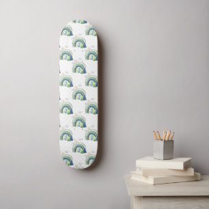 Waterverf regenboogpatroon persoonlijk skateboard