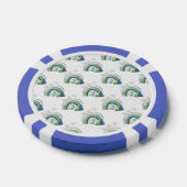 Waterverf Regenboogpatroon Poker Chips (Enkel)