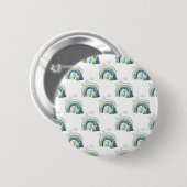 Waterverf Regenboogpatroon Ronde Button 5,7 Cm (Voorkant /achterkant)