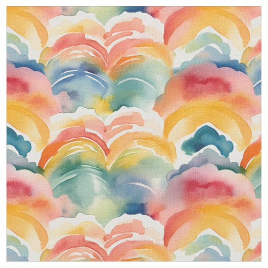 Waterverf regenboogpatroon stof (Close Up)