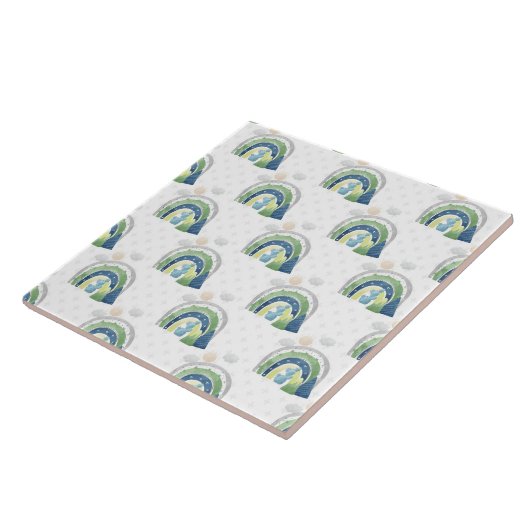 Waterverf Regenboogpatroon Tegeltje (Zijkant)