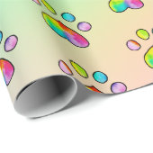 Waterverf regenboogpaw — Birthday-party afdrukken Cadeaupapier (Rol Hoek)