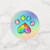Waterverf regenboogpaw — Birthday-party afdrukken Confetti (Kleine voorkant)