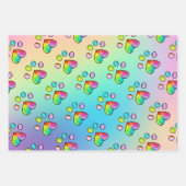 Waterverf regenboogpaw — Birthday-party afdrukken Inpakpapier Vel (Voorkant 3)