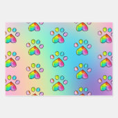 Waterverf regenboogpaw — Birthday-party afdrukken Inpakpapier Vel (Voorkant)